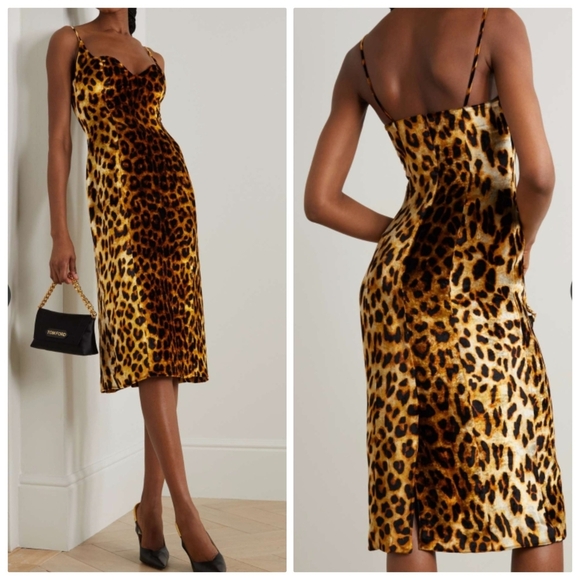 New Halpern Animal Print Silk Blend Sheath Spring '23 Runway Dress 42 FR/10 US - Picture 4 of 8